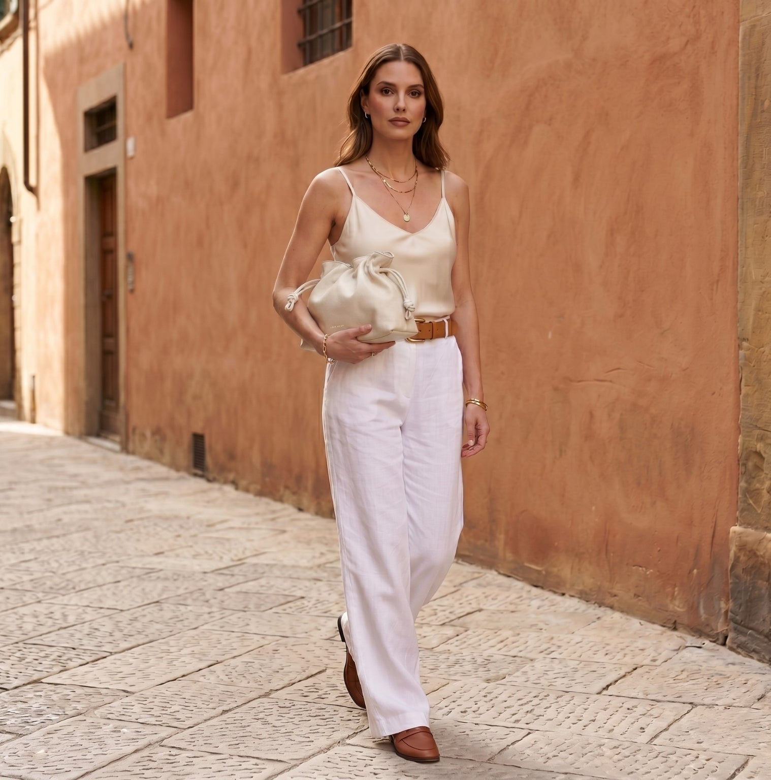 Midi Emma Convertible Tote Ivory, Soft Small Grain Calf Leather