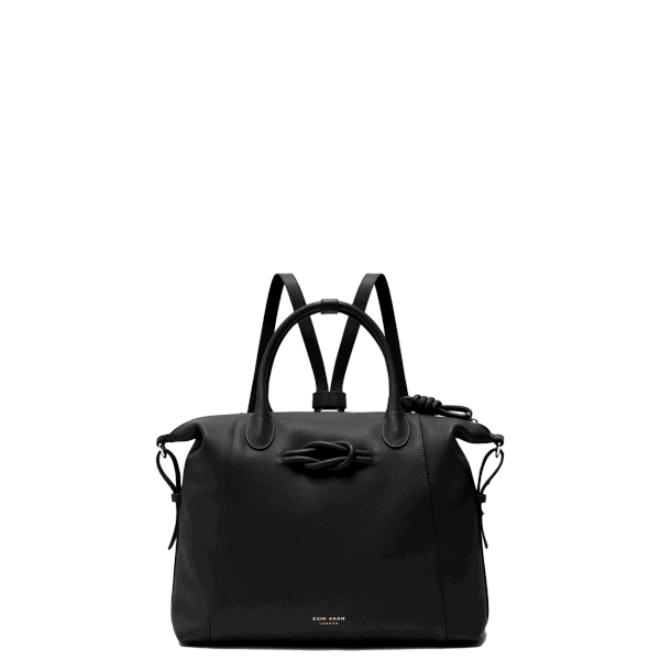 6-in-1 Wimbledon Leather Backpack Tote, Black