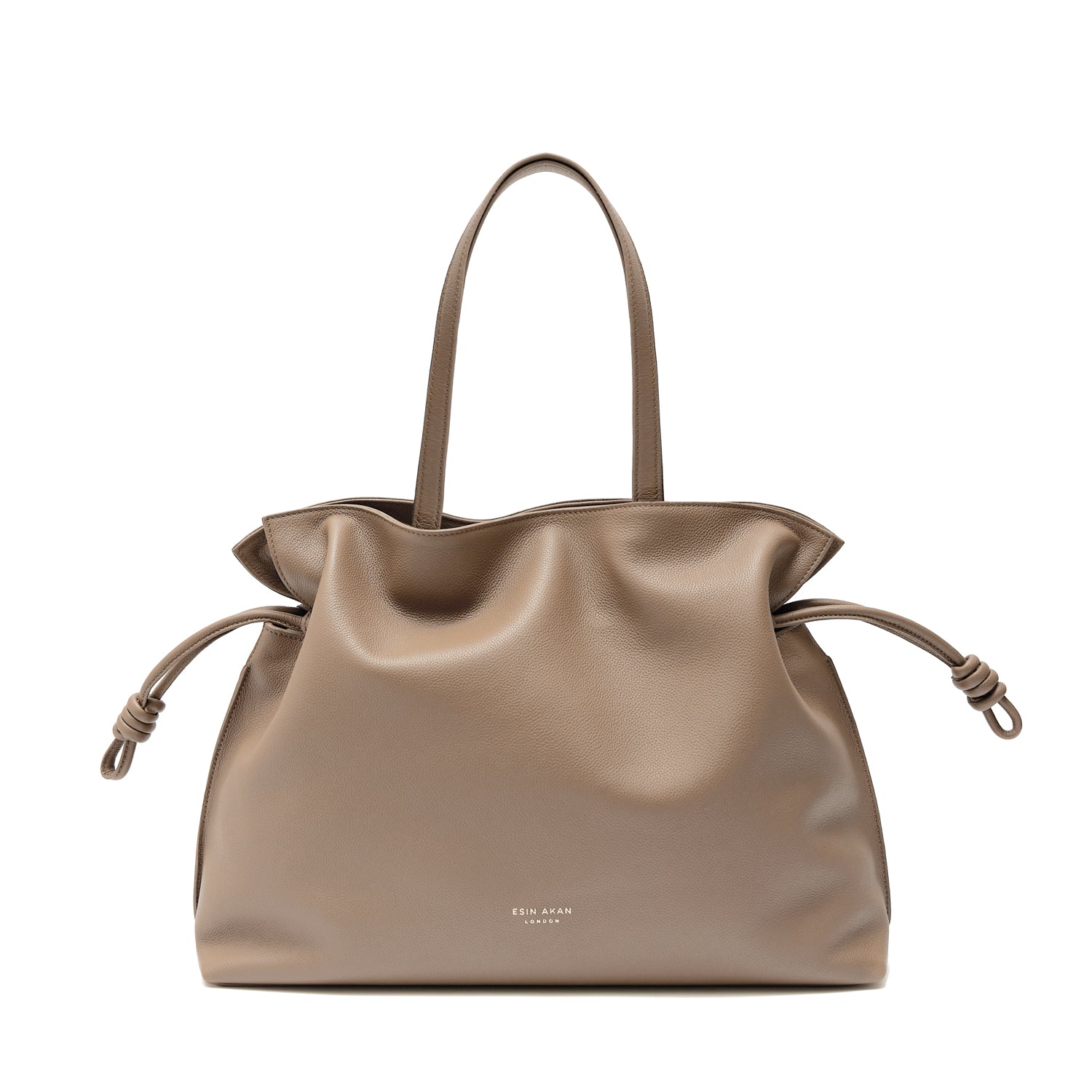 Emma Large Leather Tote Bag, Oatmilk Beige