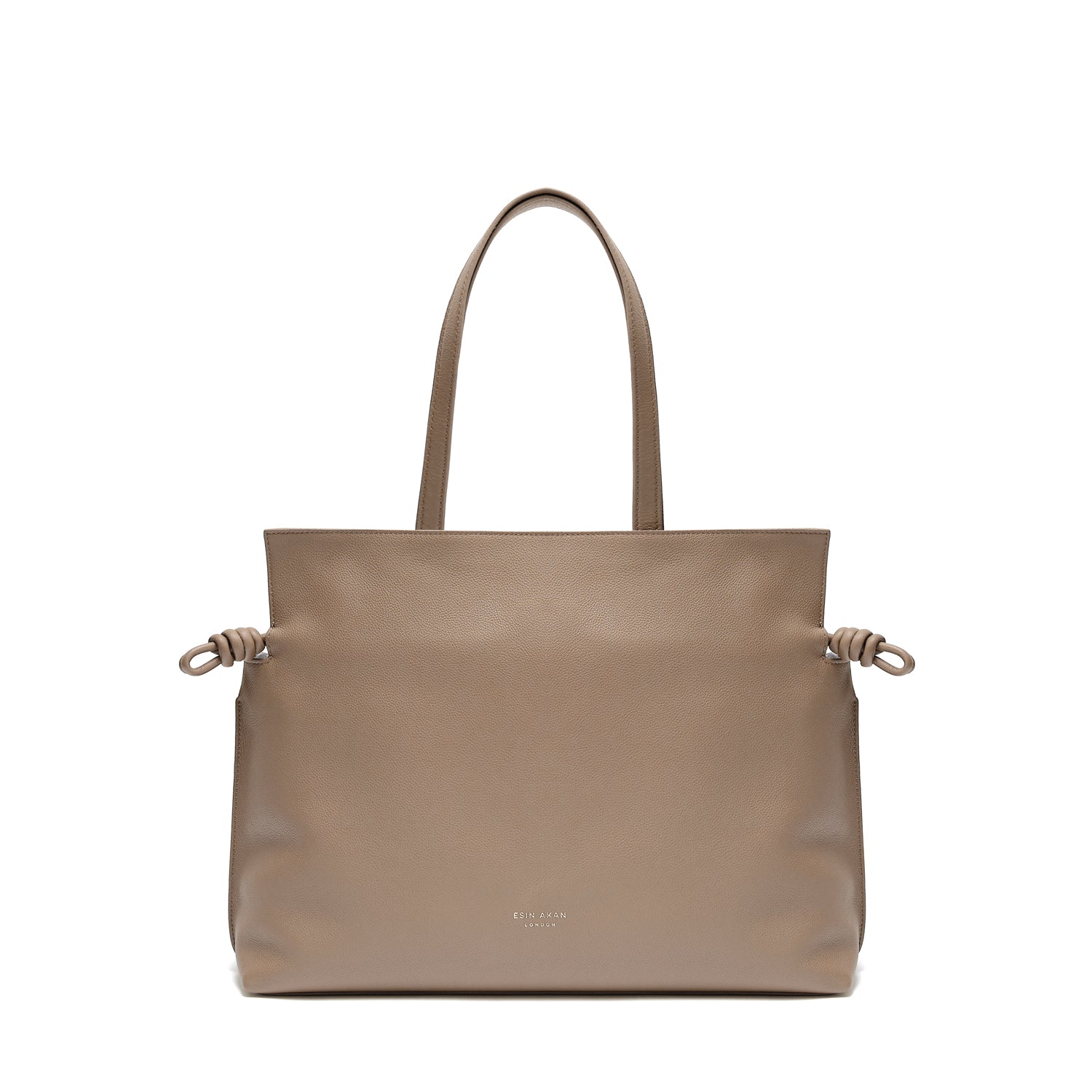 Emma Large Leather Tote Bag, Oatmilk Beige