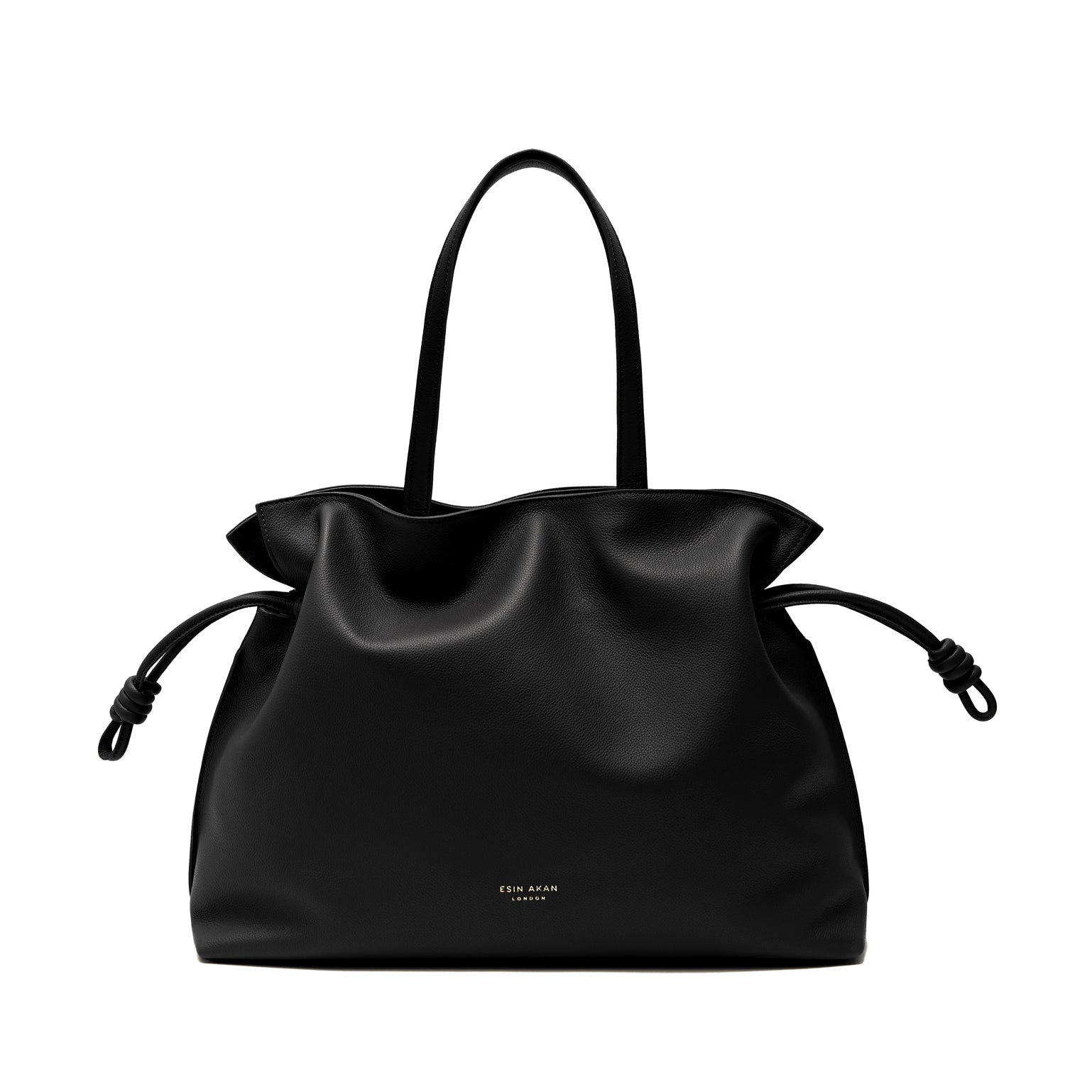 Emma  Large Leather Tote Bag, Black Black