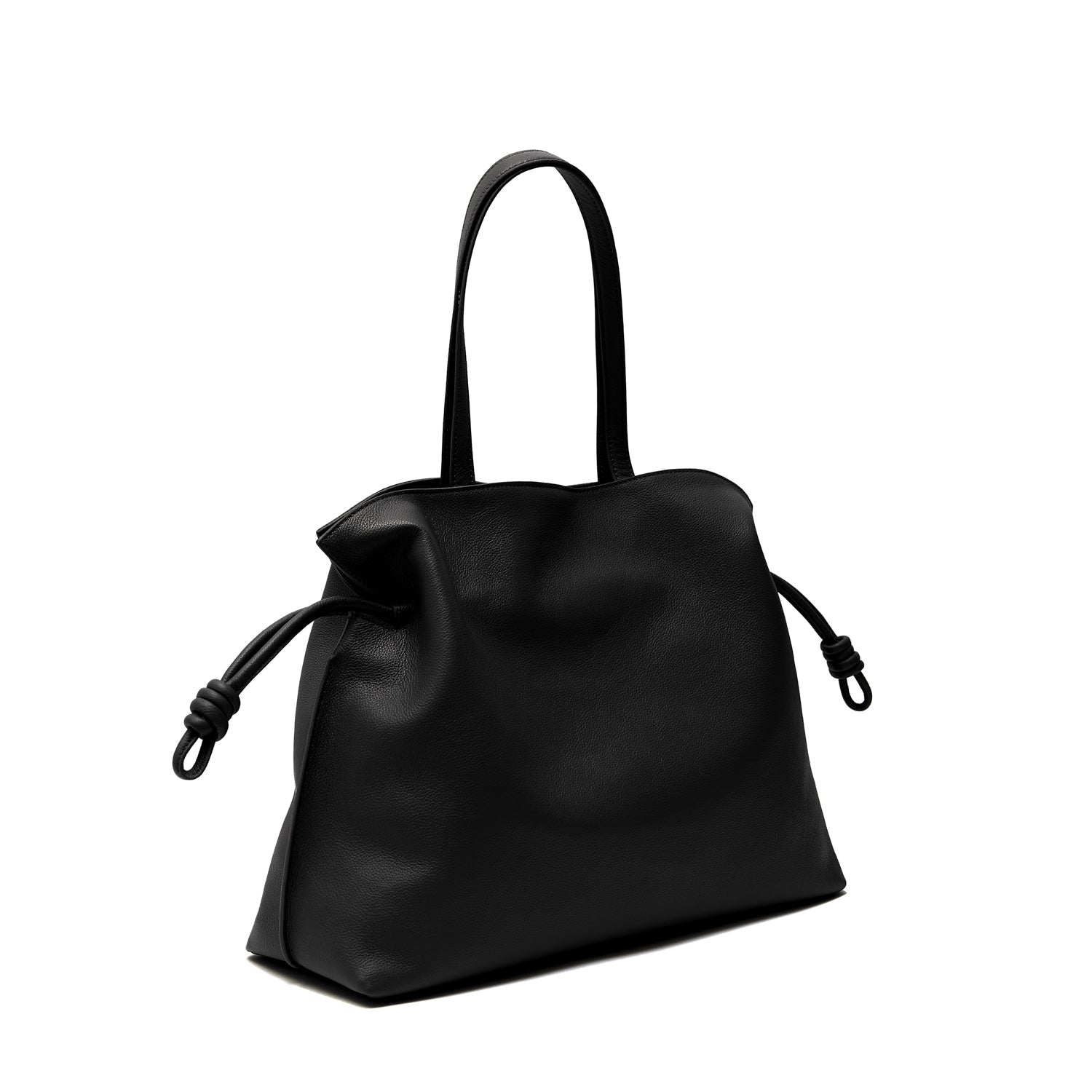 Emma  Large Leather Tote Bag, Black Black