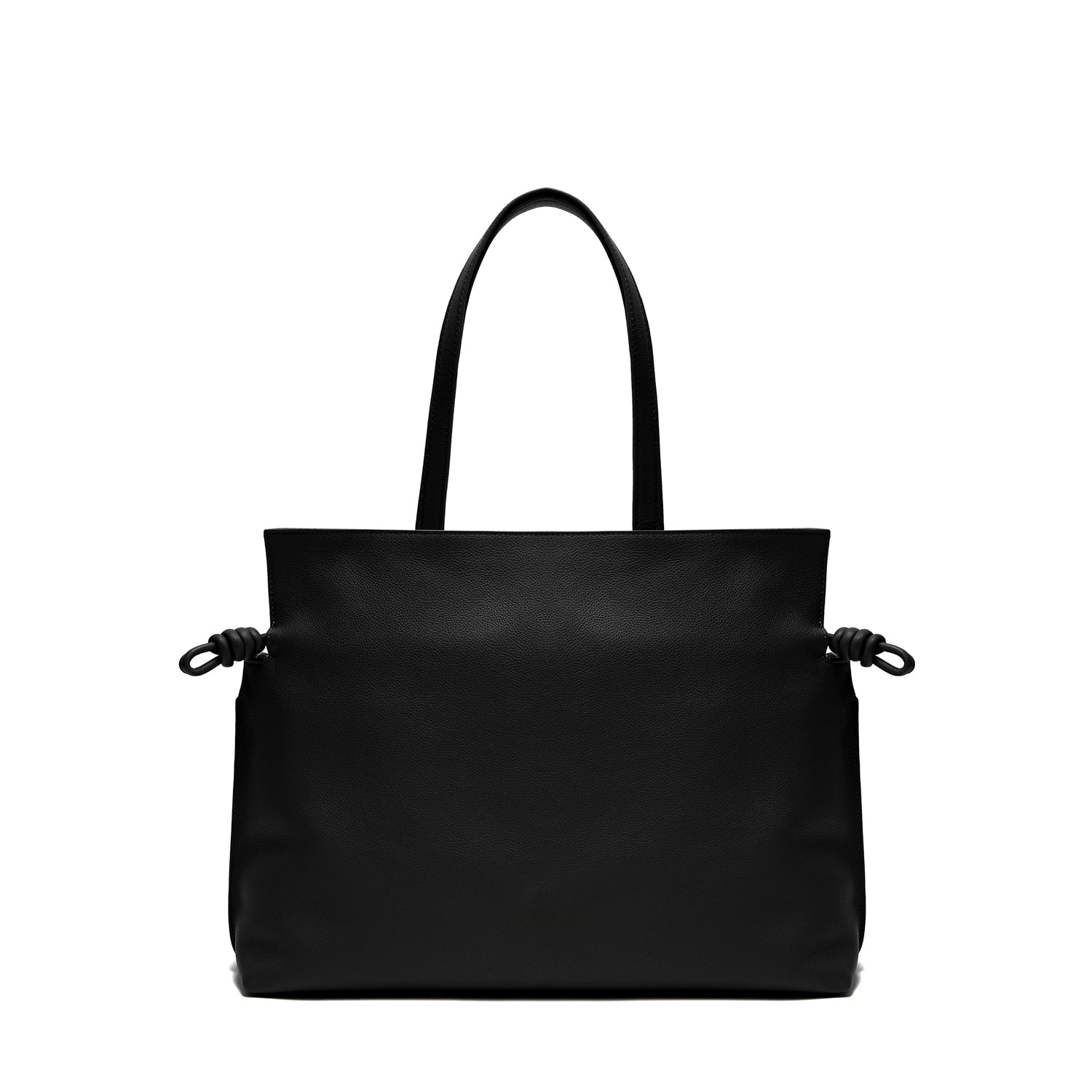 Emma  Large Leather Tote Bag, Black Black