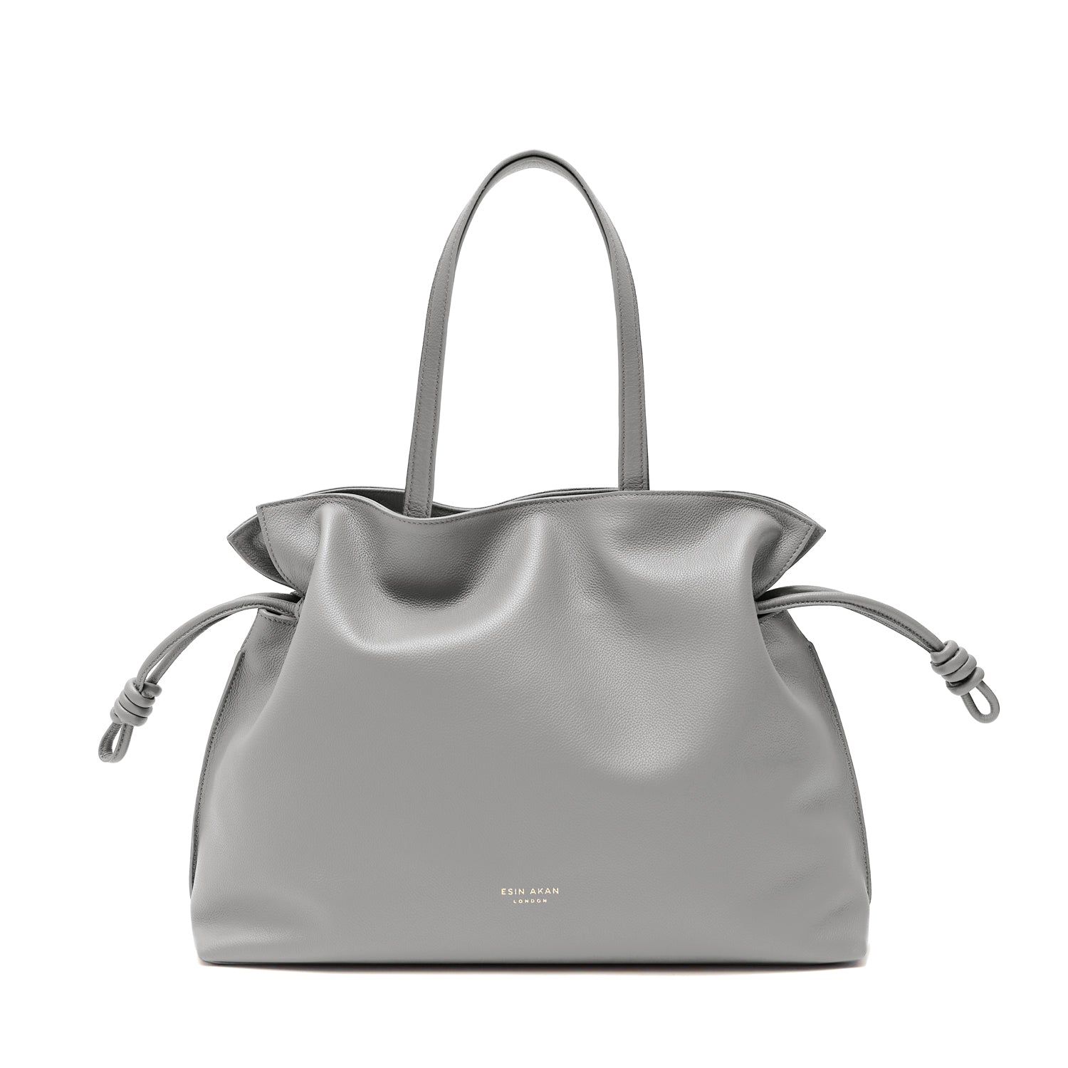 Emma Large Leather Tote Bag, Grey Grey