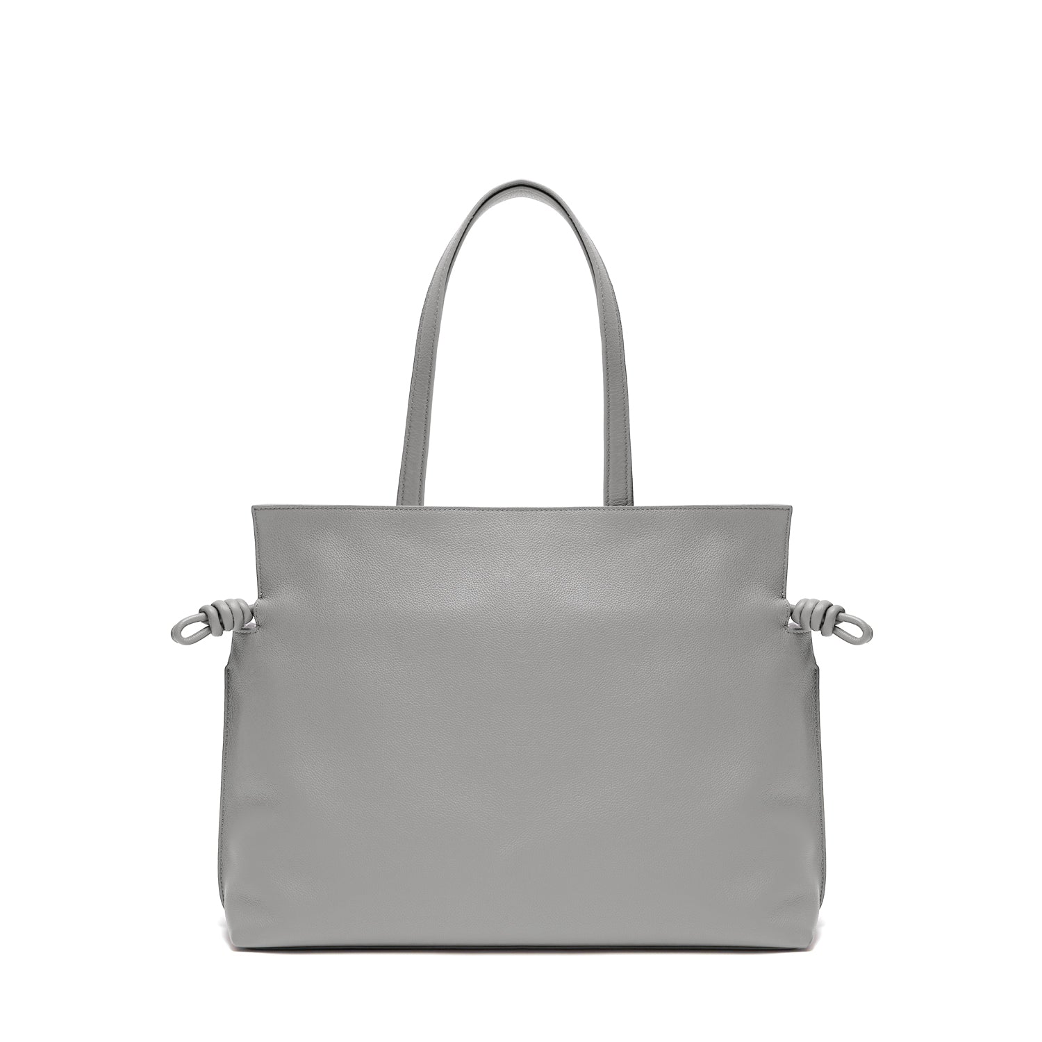 Emma Large Leather Tote Bag, Grey Grey