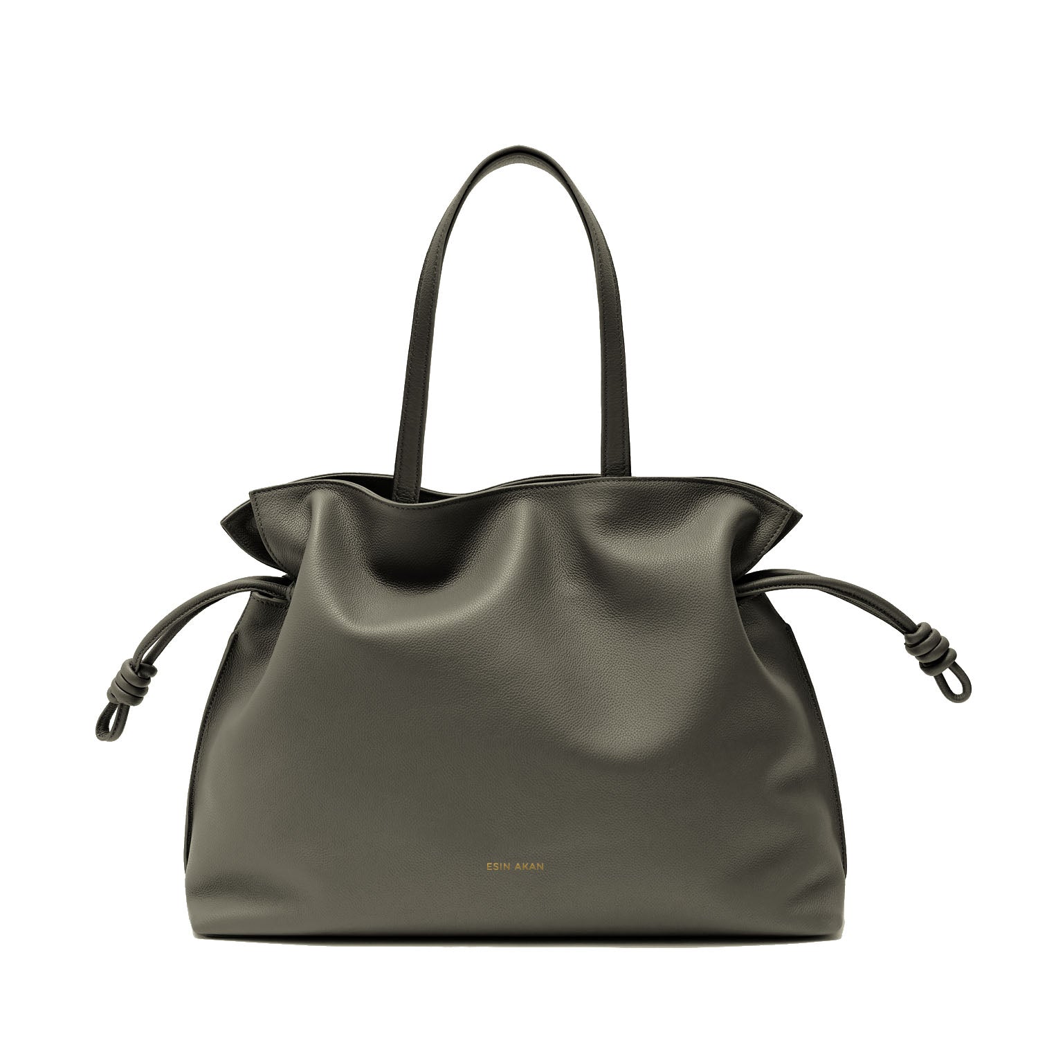 Emma Large Leather Tote Bag, Olive Green