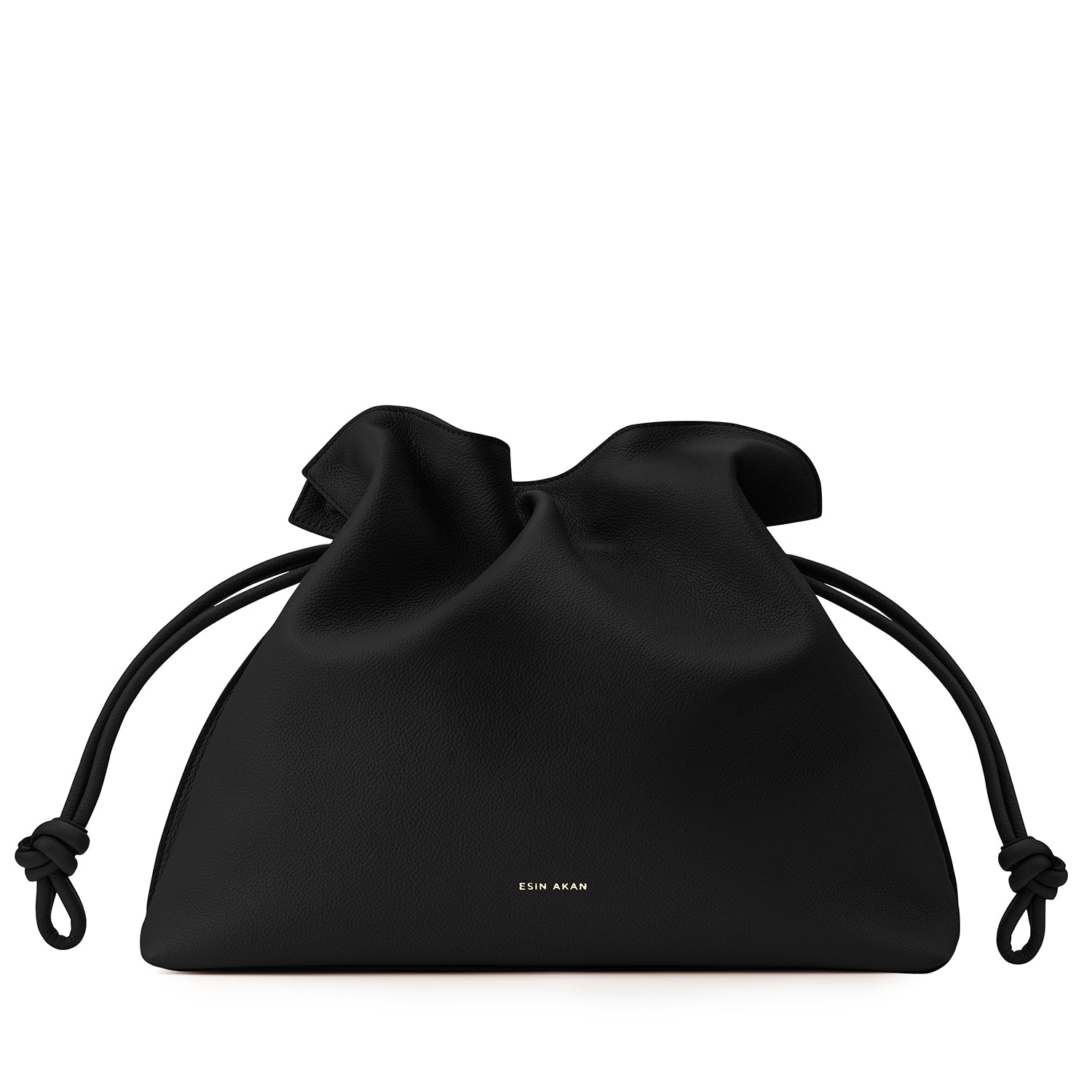 Large Emma Laptop Tote Black, Soft Small Grain Calf Leather