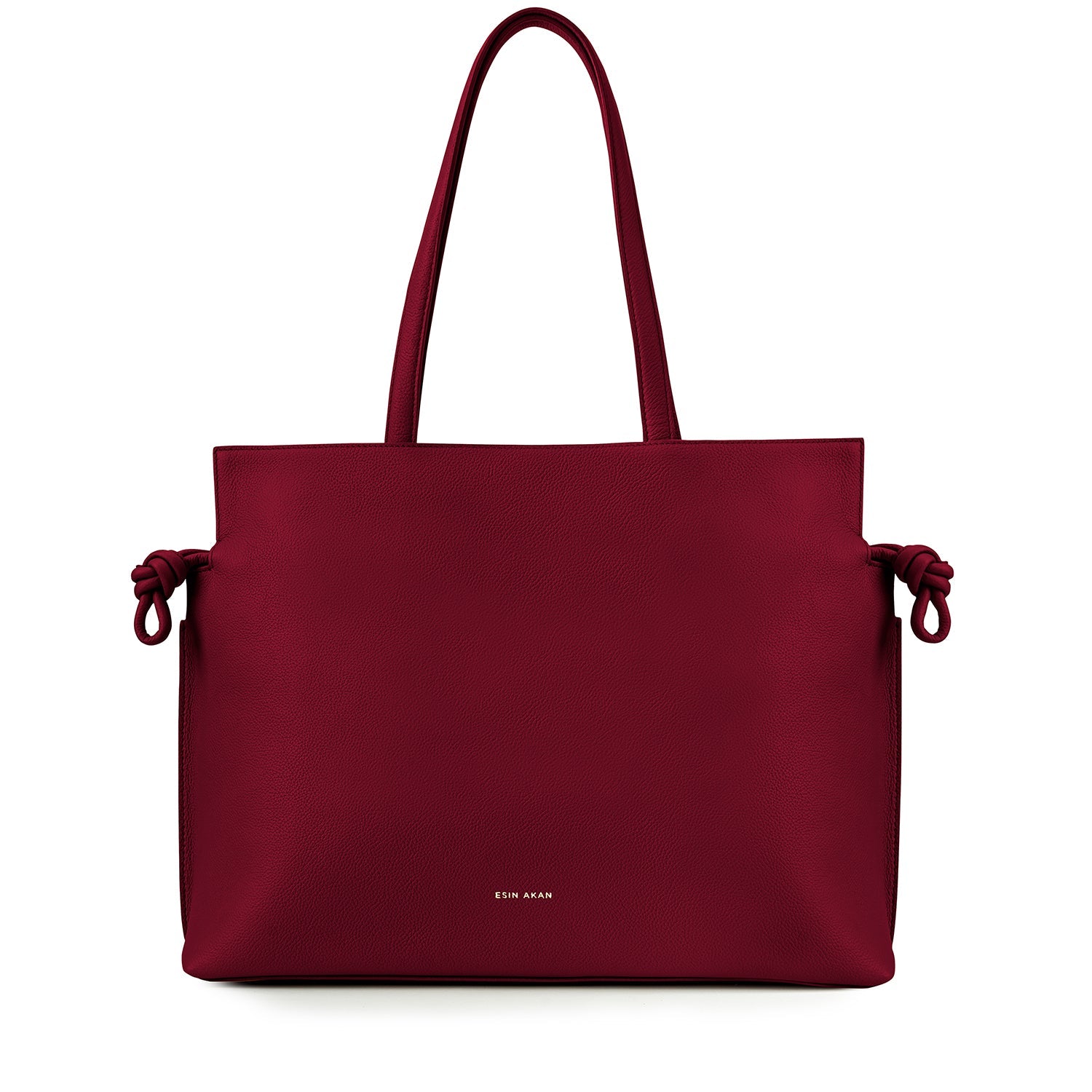 Large Emma Laptop Tote Cherry, Soft Small Grain Calf Leather