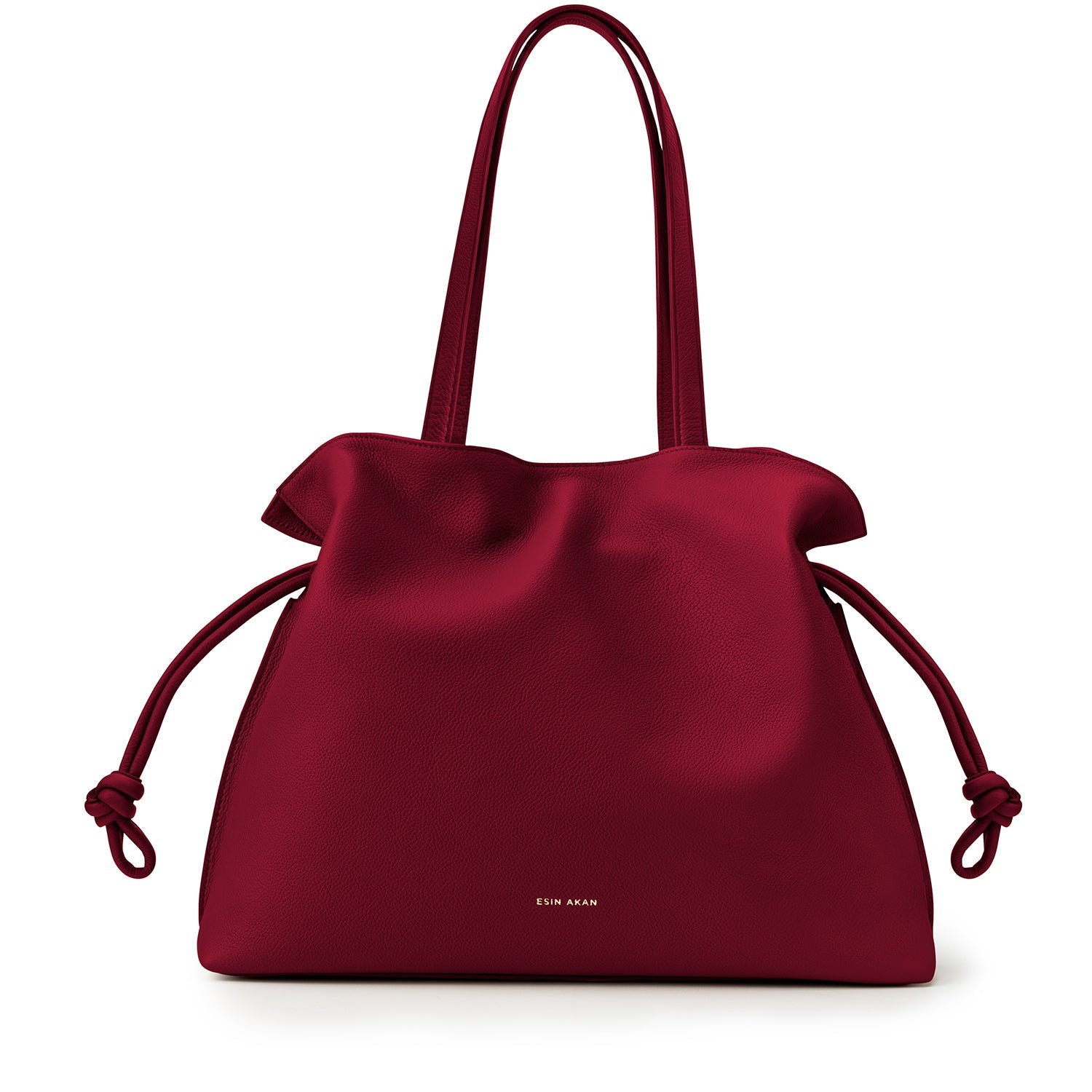Large Emma Laptop Tote Cherry, Soft Small Grain Calf Leather