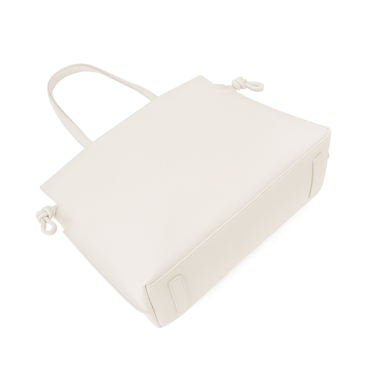 Large Emma Laptop Tote Ivory, Soft Small Grain Calf Leather