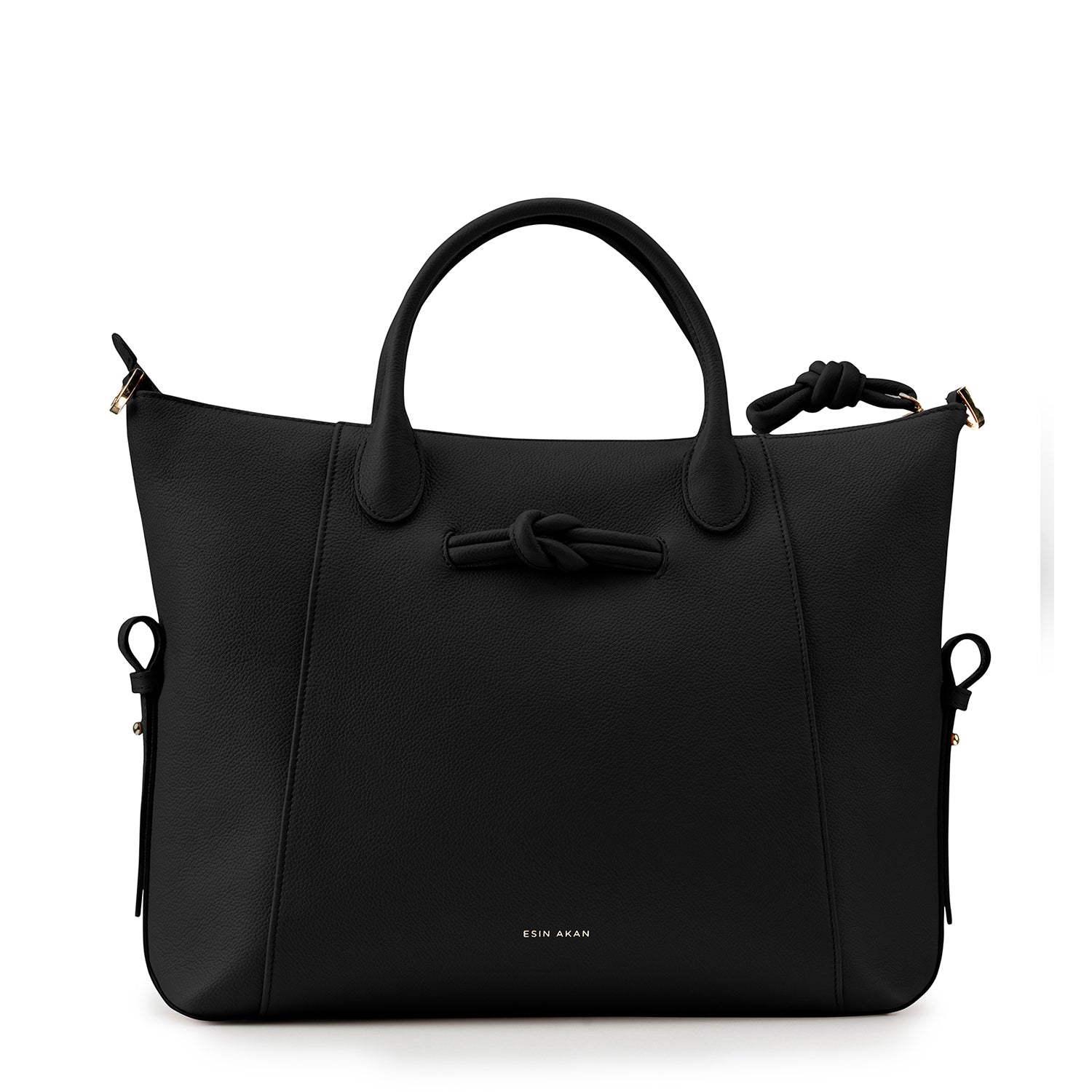 Wimbledon Leather Laptop Backpack Black, Soft Small Grain Calf Leather