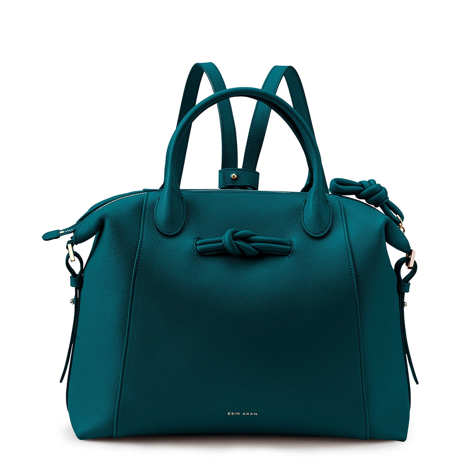 Wimbledon Leather Laptop Backpack Teal, Soft Small Grain Calf Leather