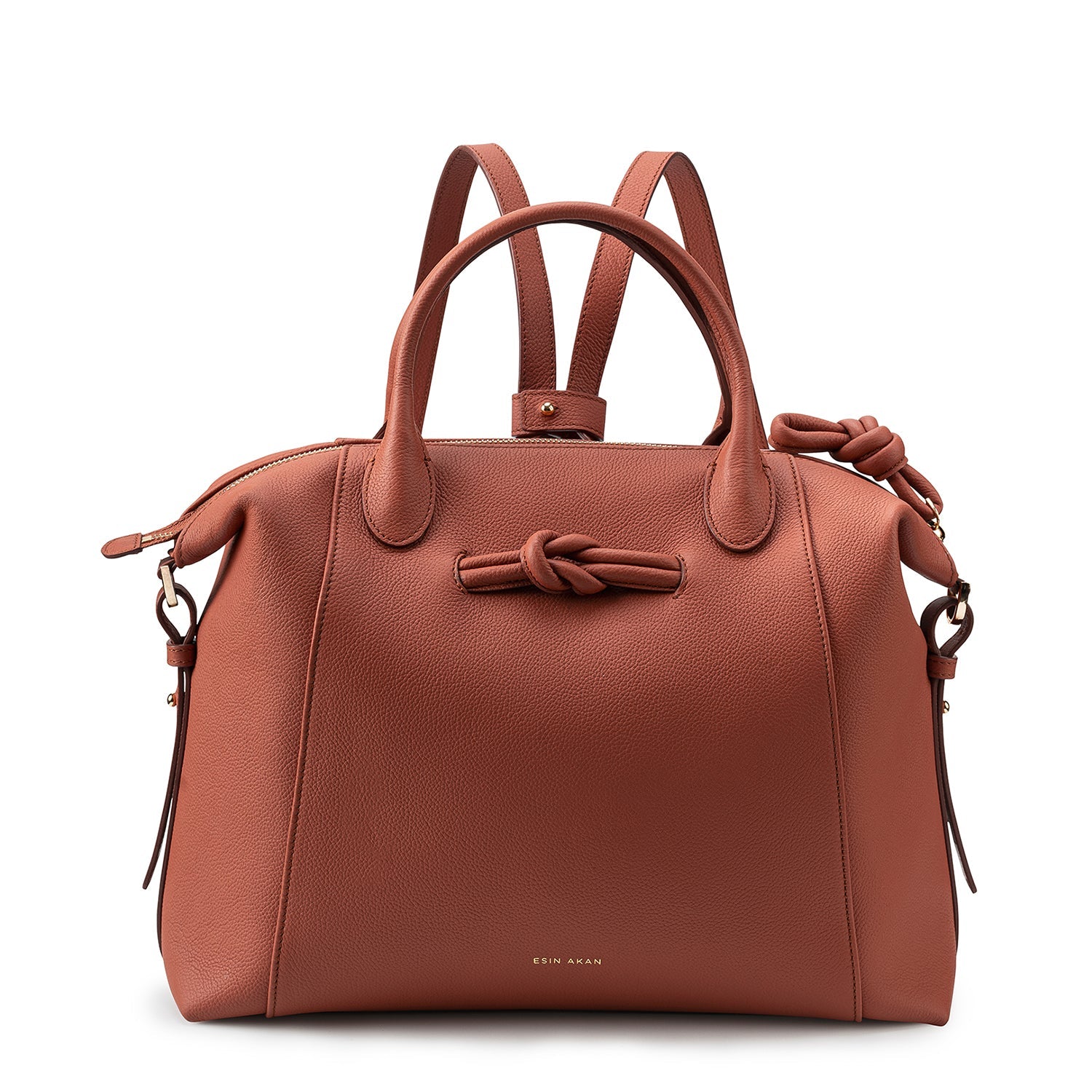 Wimbledon Leather Laptop Backpack Terracotta, Soft Small Grain Calf Leather
