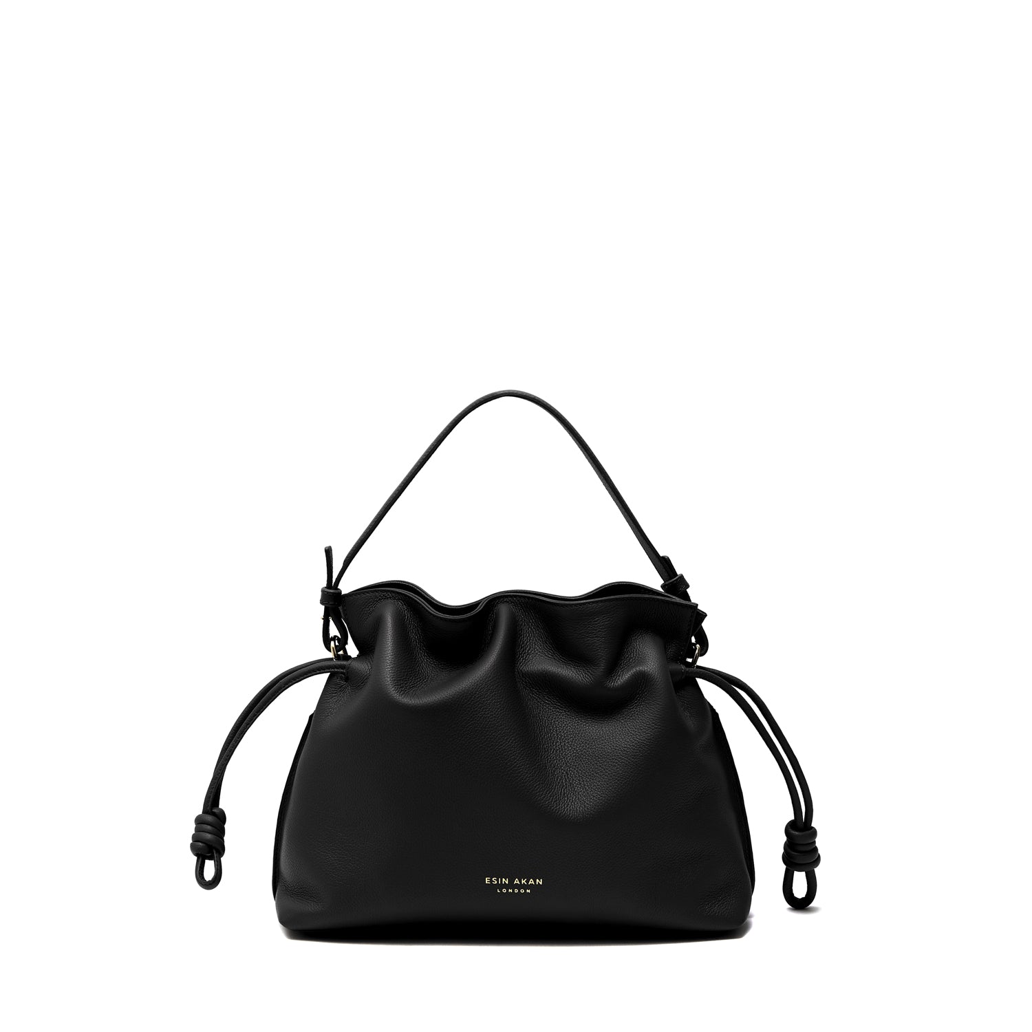 Midi Emma  Leather Crossbody Bag, Black Black