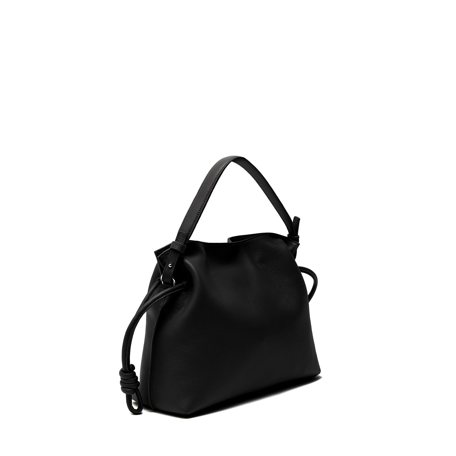 Midi Emma  Leather Crossbody Bag, Black Black