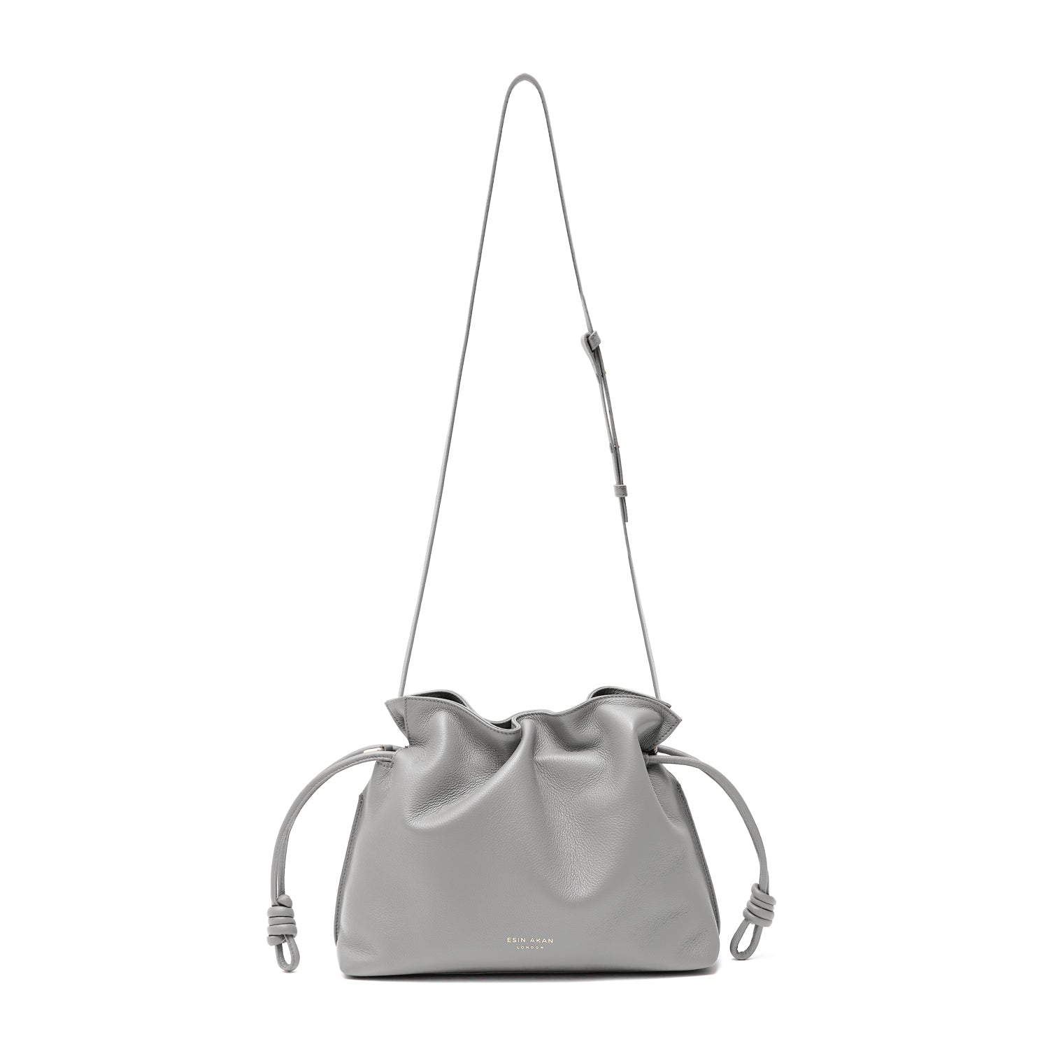 Midi Emma  Leather Crossbody Bag, Grey Grey