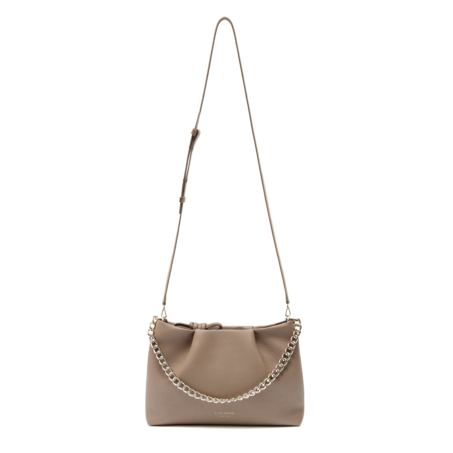 Midi Mayfair Leather Crossbody Bag, Oatmilk Beige