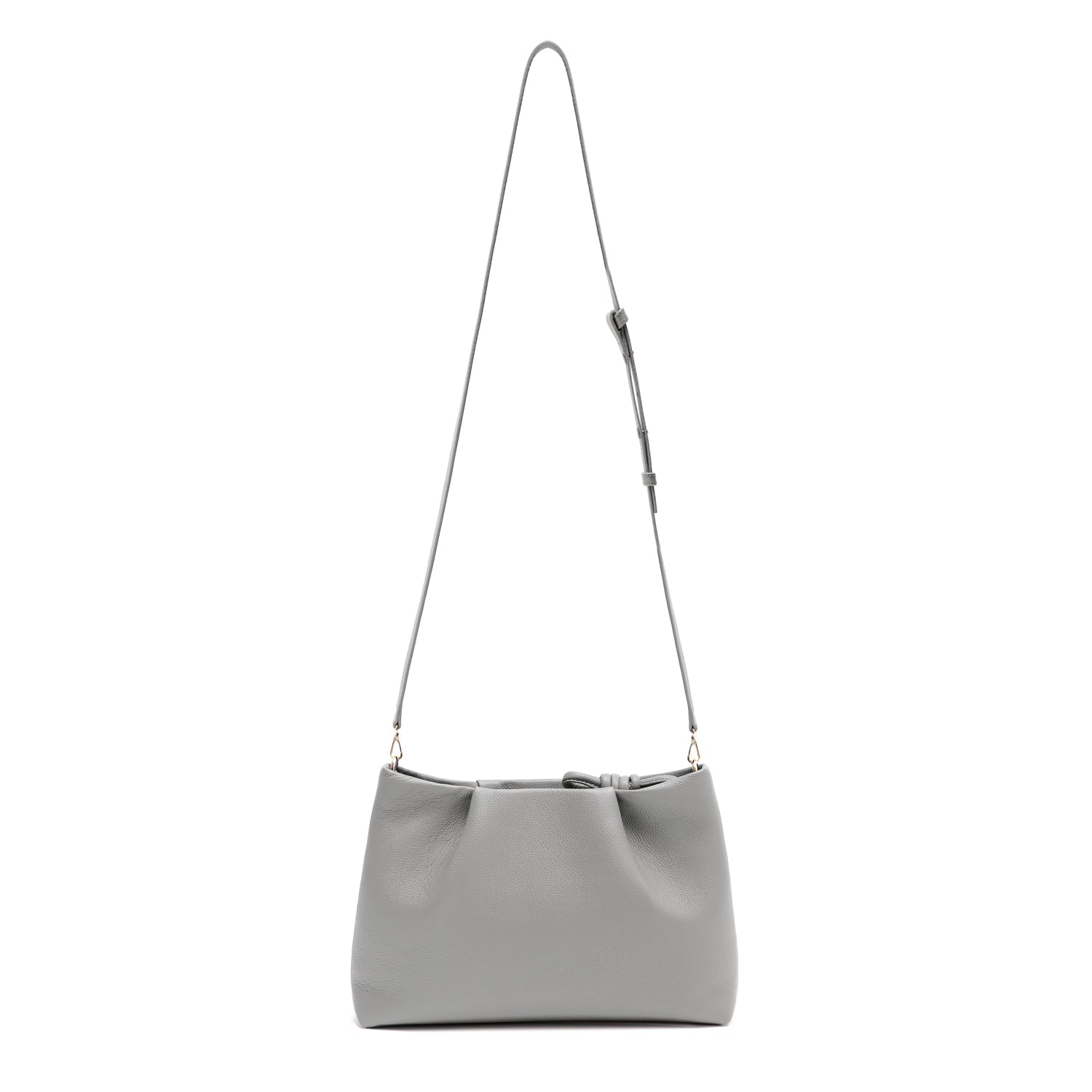 Midi Mayfair Leather Crossbody Bag, Grey Grey