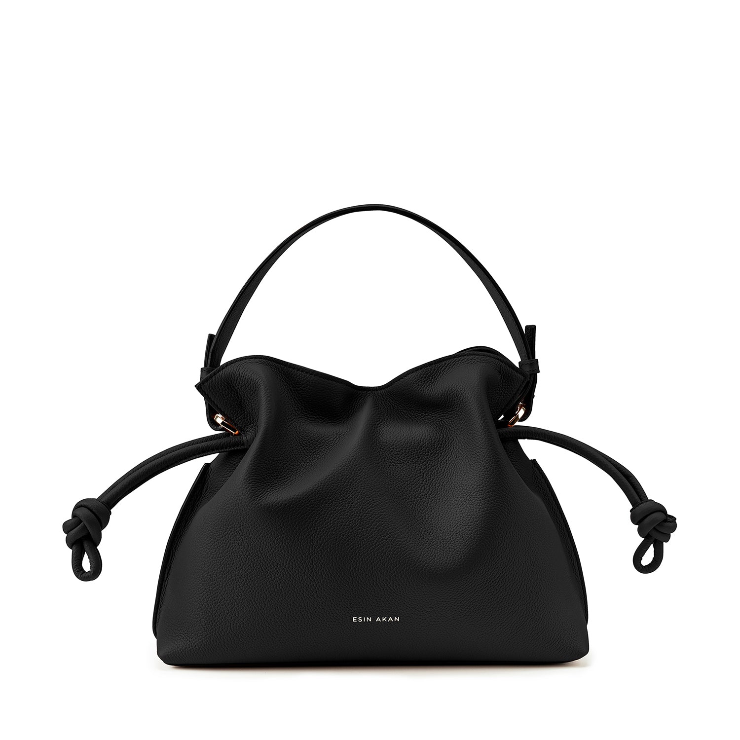Midi Emma Convertible Tote Black, Soft Small Grain Calf Leather
