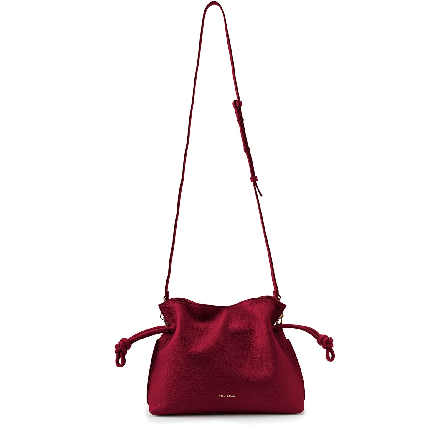 Midi Emma Convertible Tote Cherry, Soft Small Grain Calf Leather