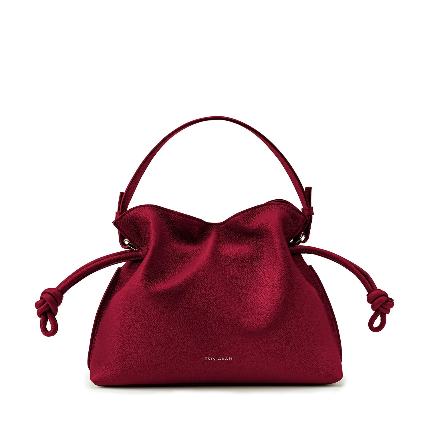 Midi Emma Convertible Tote Cherry, Soft Small Grain Calf Leather