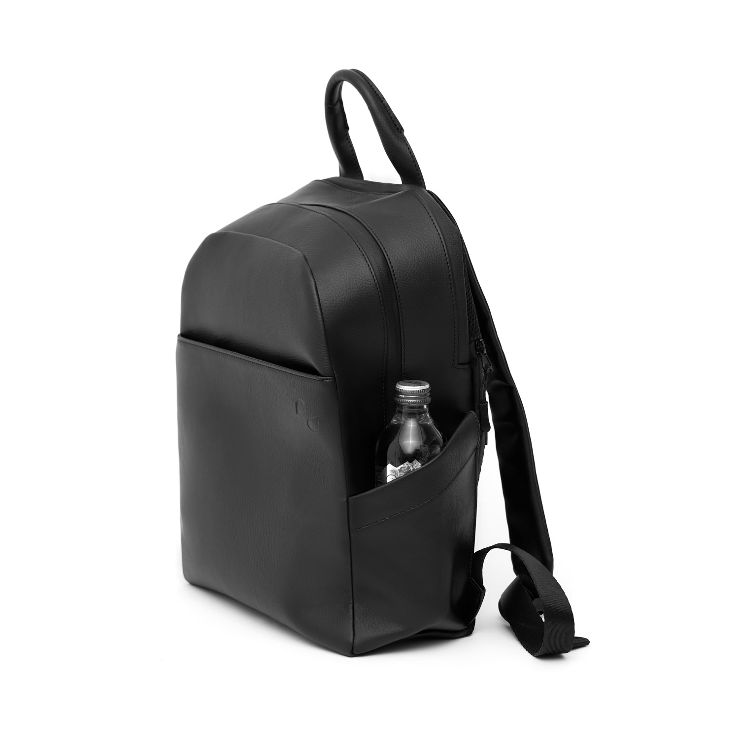 Kensington Unisex Olive Leather Backpack, Black