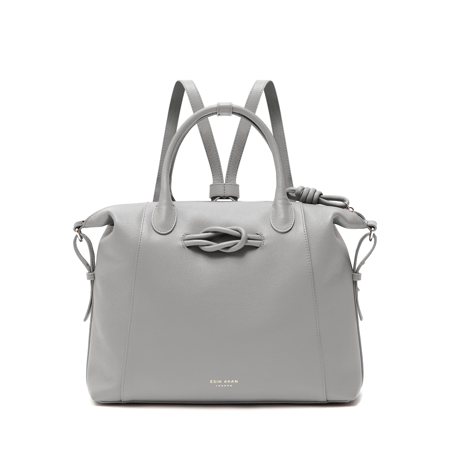 Wimbledon Leather Backpack Tote, Grey Grey