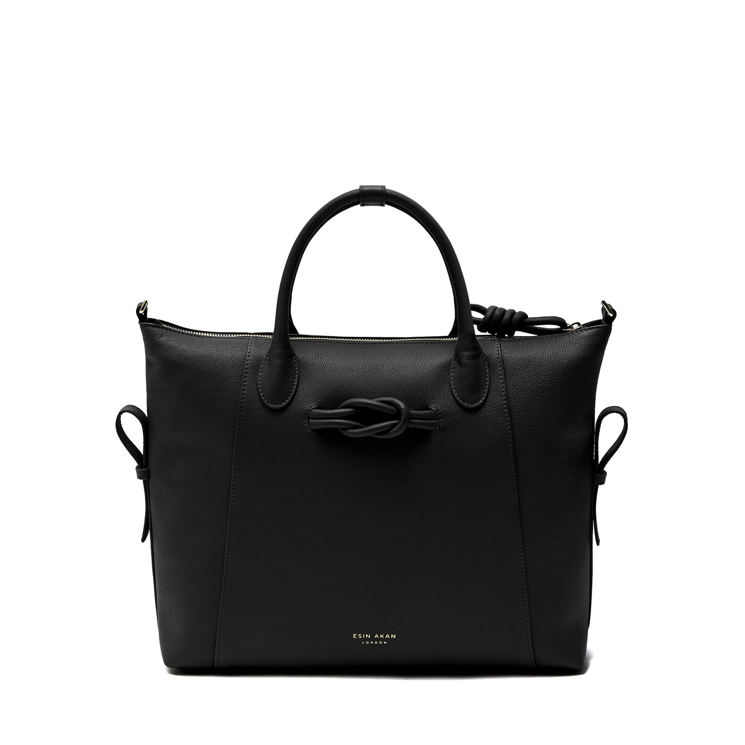 Wimbledon Leather Backpack Tote, Black Black