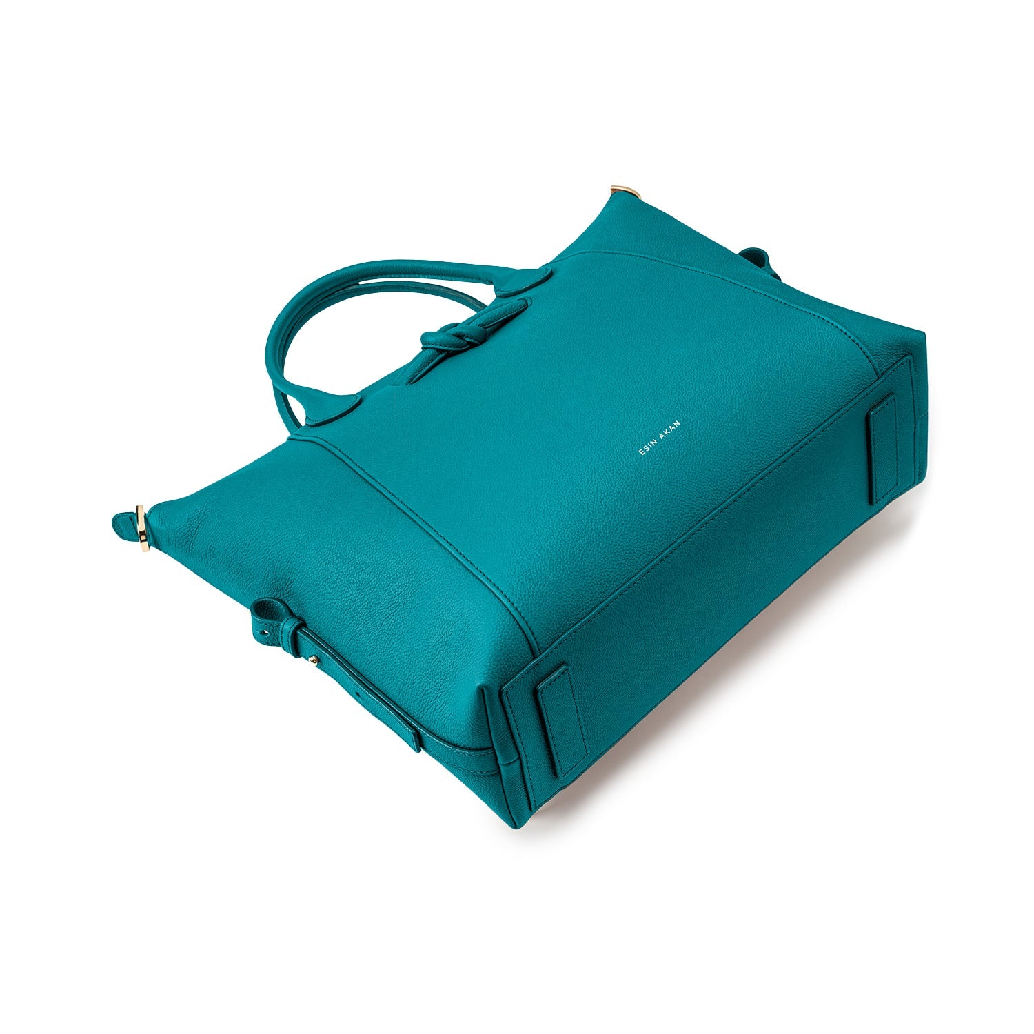 Wimbledon Leather Laptop Backpack Teal, Soft Small Grain Calf Leather