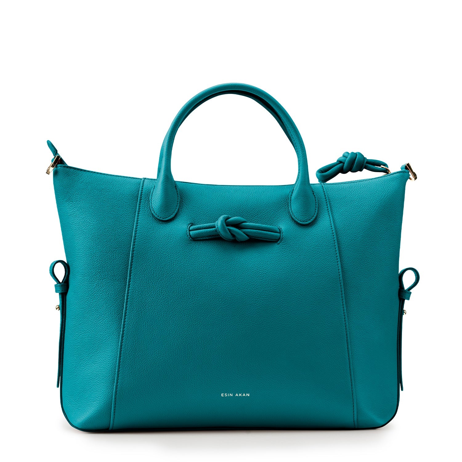 Wimbledon Leather Laptop Backpack Teal, Soft Small Grain Calf Leather