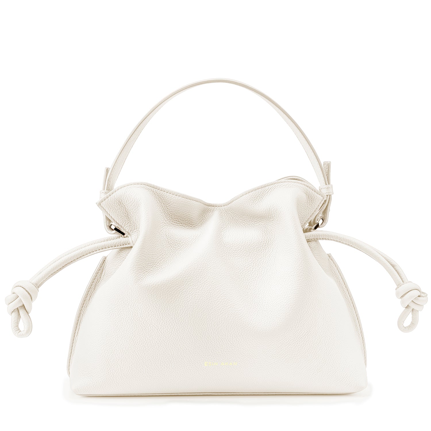 Midi Emma Convertible Tote White Soft Small Grain Calf Leather