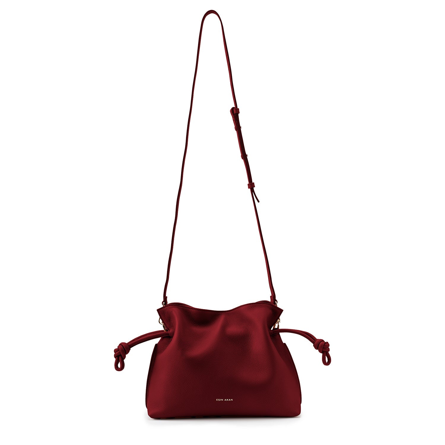 Midi Emma Convertible Tote Cherry, Soft Small Grain Calf Leather