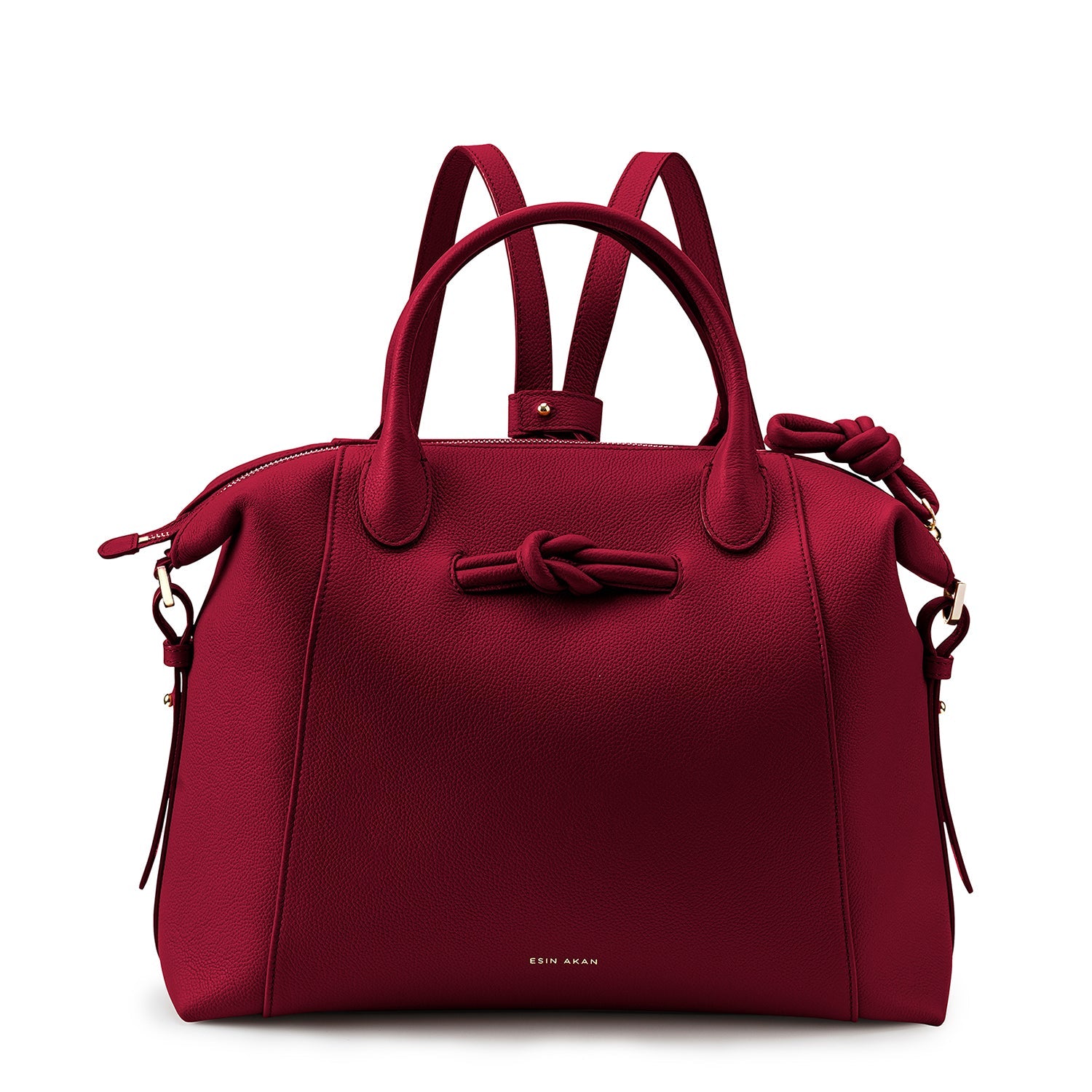 Wimbledon Leather Laptop Backpack Cherry, Soft Small Grain Calf Leather