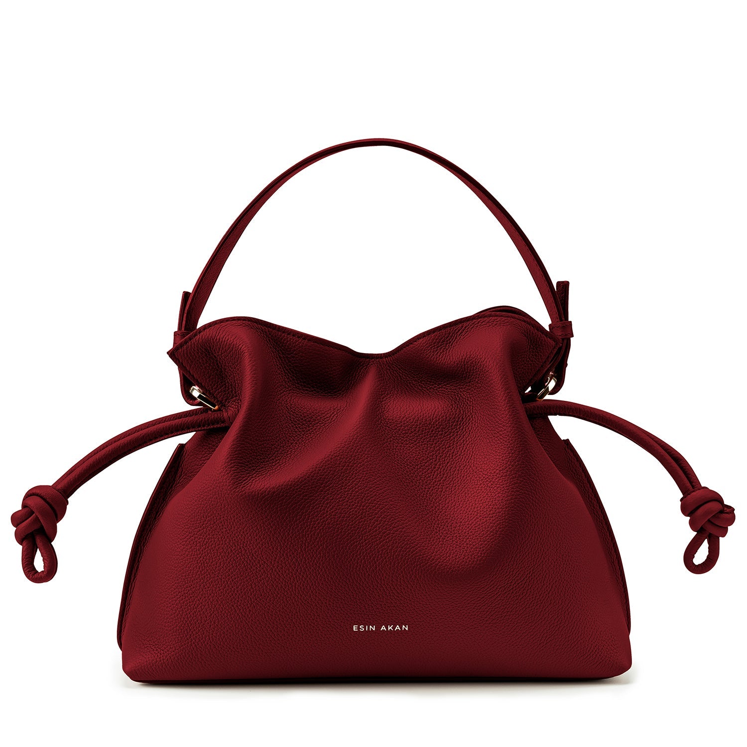 Midi Emma Convertible Tote Cherry, Soft Small Grain Calf Leather