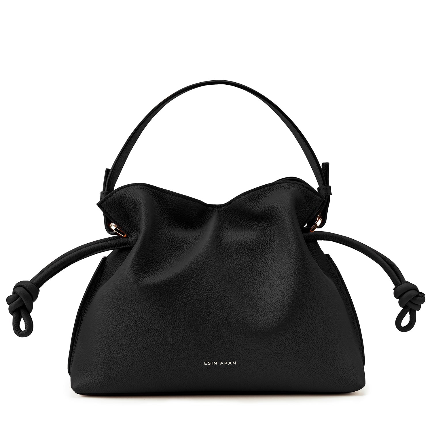 Midi Emma Convertible Tote Black, Soft Small Grain Calf Leather